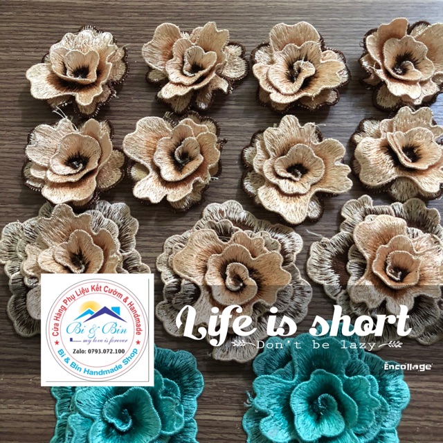 Hoa Thêu 3D Đính Kết Thời Trang