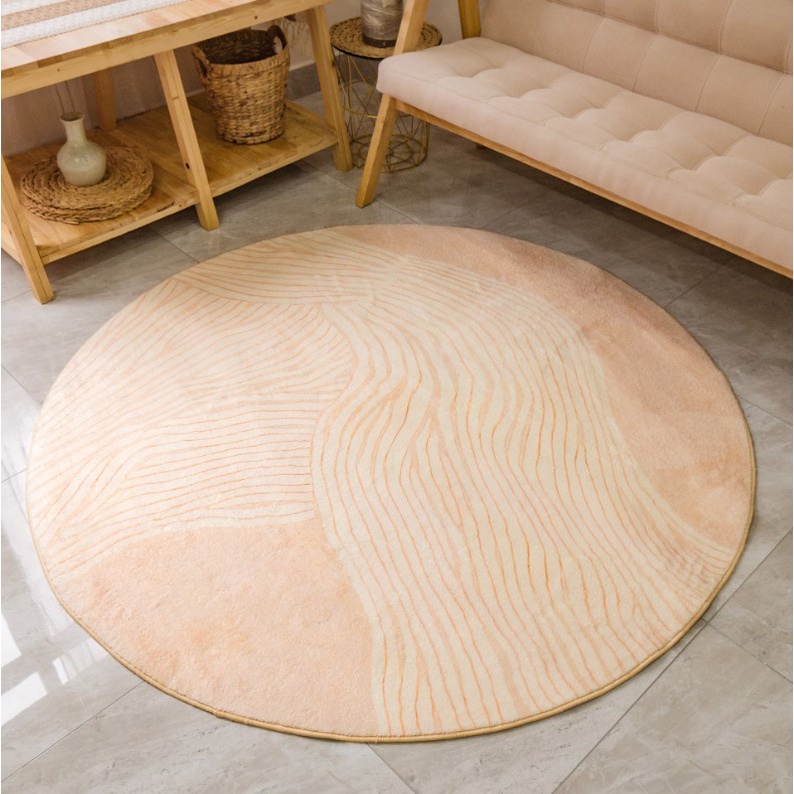 Thảm Tròn Lông Cừu Trang Trí Phòng Khách Phòng Ngủ Họa Tiết Bắc Âu