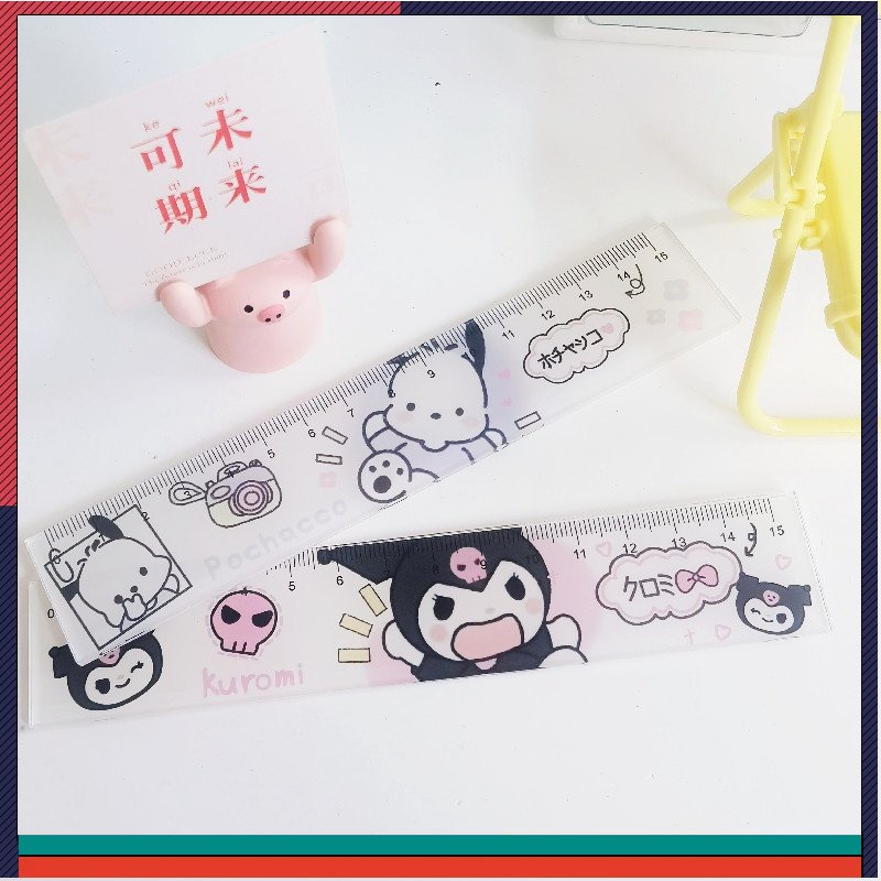 Thước Kẻ Hoạt Hình Kuromi Pochacco 15Cm Dành Cho Học Sinh
