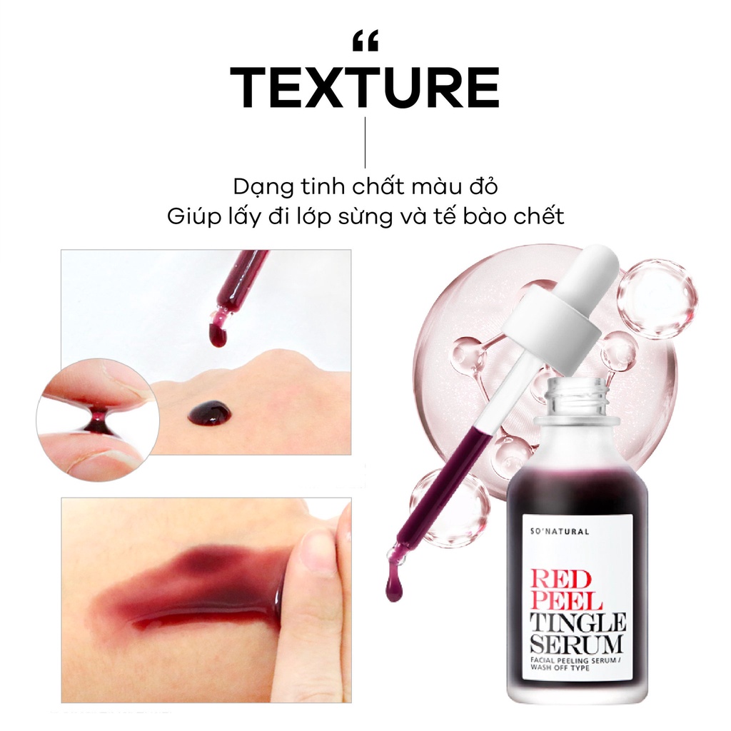 Red Peel Tingle Serum tinh chất tái tạo da sinh học mờ thâm trắng da So Natural 35ml