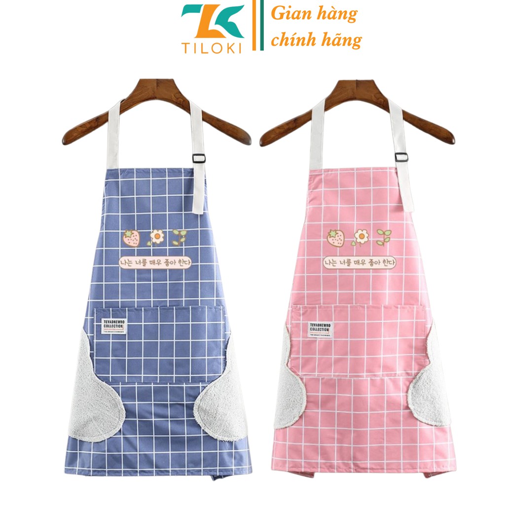 Tạp dề nấu ăn chống nước có lau tay 2 bên và túi đựng đồ TiLoKi TTD01