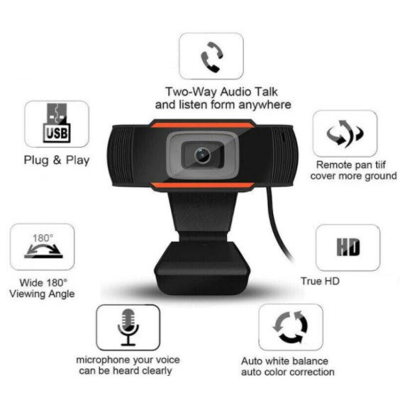 Webcam Máy Tính, Camera Có Mic 720p Cho Laptop Học Online Qua ZOOM, Trực Tuyến - Hội Họp - Gọi Video Hình Ảnh Sắc Nét