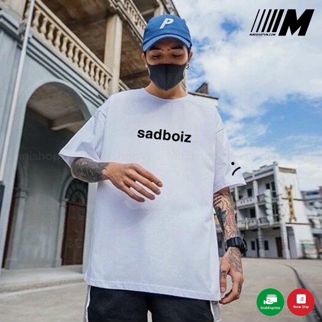 Áo thun nam nữ Sadboiz tay lỡ form rộng chất thun cotton mềm mát