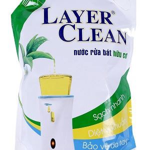 Nước rửa bát hữu cơ Layer Clean hương quả hồng túi 2l