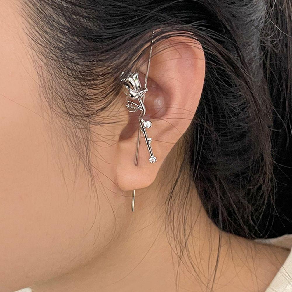 Khuyên Kẹp Vành Tai Hình Hoa Hồng Đơn Giản Sáng Tạo Phong Cách Hàn Quốc