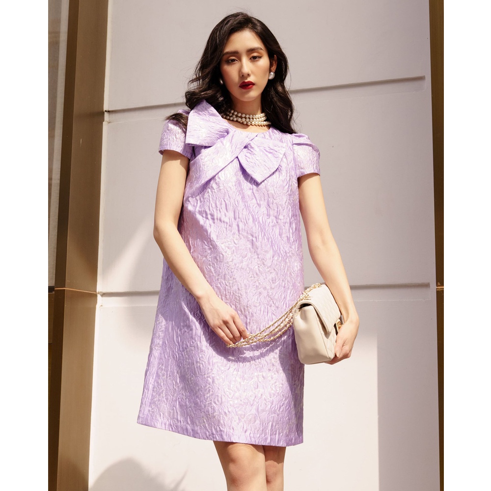 Đầm đen phối nơ cổ SIXDO