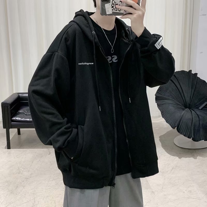 Áo hoodie phối khóa kéo dáng rộng cá tính dành cho nam | BigBuy360 - bigbuy360.vn