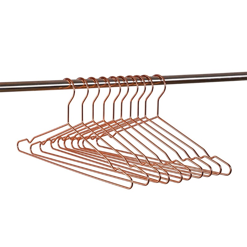 Bộ 10 Móc Treo Quần Áo Bằng Kim Loại Chịu Được Sức Nặng Tiết Kiệm Không Gian