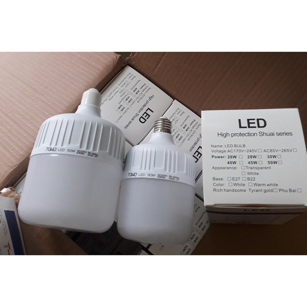 Đèn Led búp trụ 50w 40w 30W - đèn búp trụ 20w