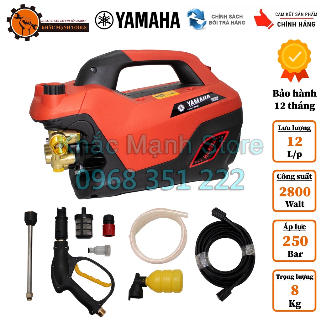 Máy Rửa Xe YAMAHA HA889A 2800W, Bảo Hành 24 Tháng, Có Chỉnh Áp
