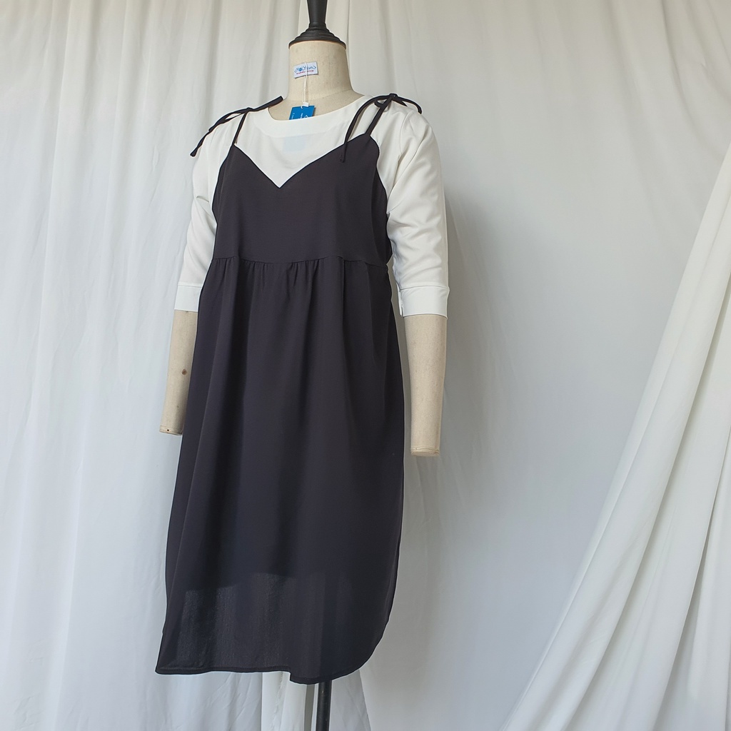 Váy đầm bầu thu đông suông M2401 chất đũi mịn, đi làm đi chơi đều xinh, diện hết thai kỳ