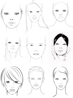 giấy face chart tập makeup