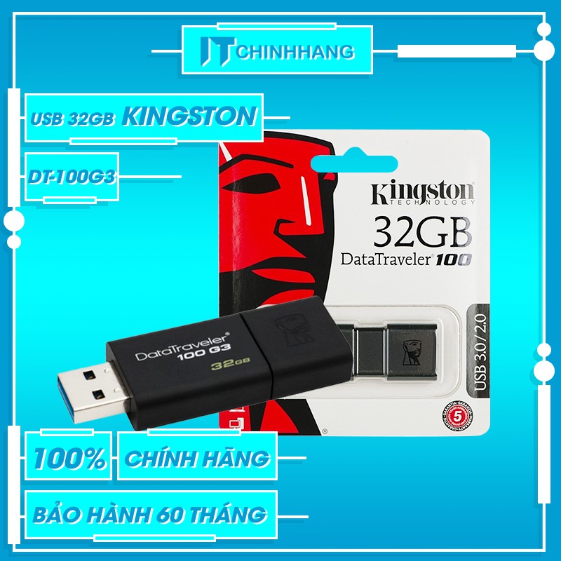 USB Kingston 32GB DT 100G3 USB 3.0 (DT100G3/32GBFR)-