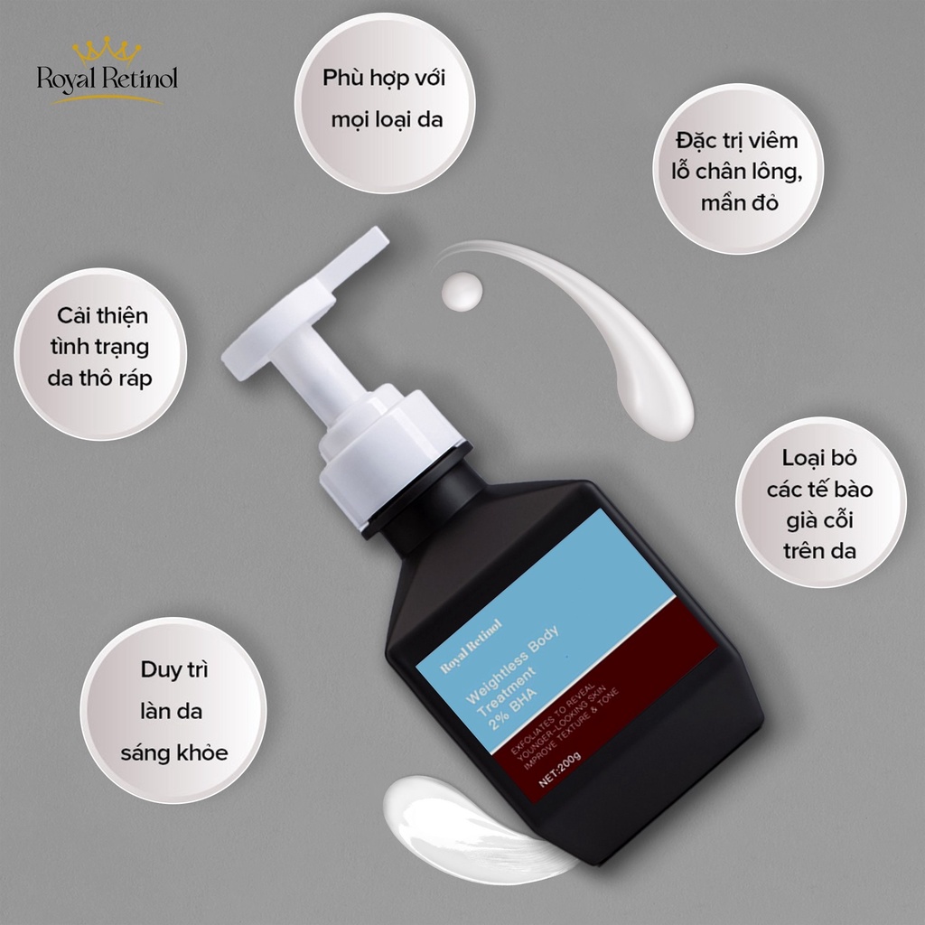Kem Tẩy Tế Bào Chết Royal Retinol Weightless Body Treatment 2% BHA