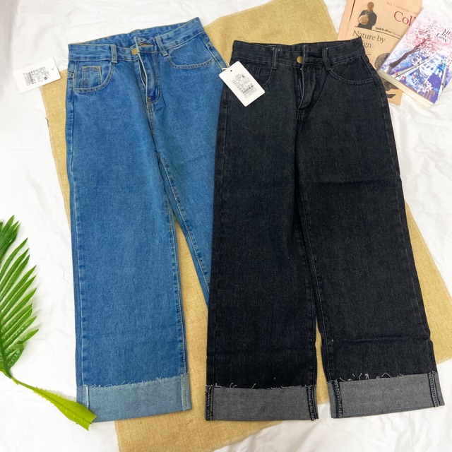 [Sale] Quần Jeans xắn gấu phong cách Ulzzang Hàn Quốc