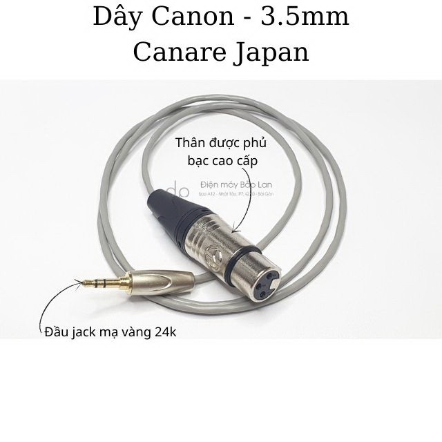 Dây Canon Ra 3.5mm, Dây Canon Ra 3 Ly Canare Xám