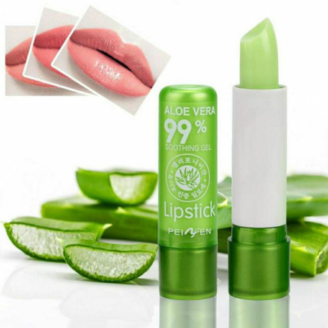 [RẺ VÔ ĐỊCH]Son dưỡng lô hội làm hồng môi đổi màu giữ ẩm rất đẹp KissBeauty