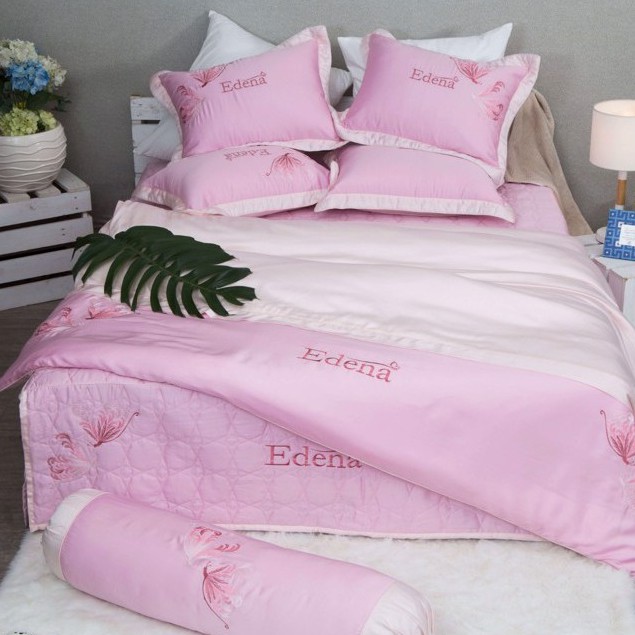 Bộ Ga Chần Gòn Lụa Tencel  Edena 744  Gồm 6 Món, Bảo Hành  Một Đổi Một