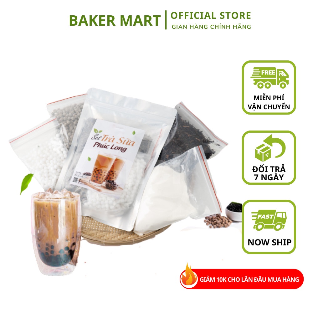 Set Nguyên Liệu Pha Trà Sữa Phúc Long - Nguyên liệu làm bánh Baker Mart