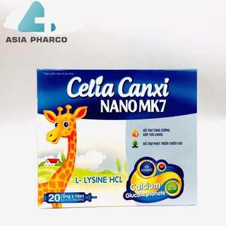 Celia Canxi Nano MK7 Bổ sung canxi vitamin D3 cho cơ thể hỗ trợ sự phát triển chiều cao hộp 20 ống
