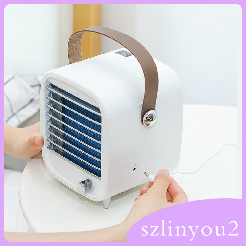 In Stock  Mini Air Cooler Fan Bedroom Quiet Air Conditioner with Light Humidifier Fan