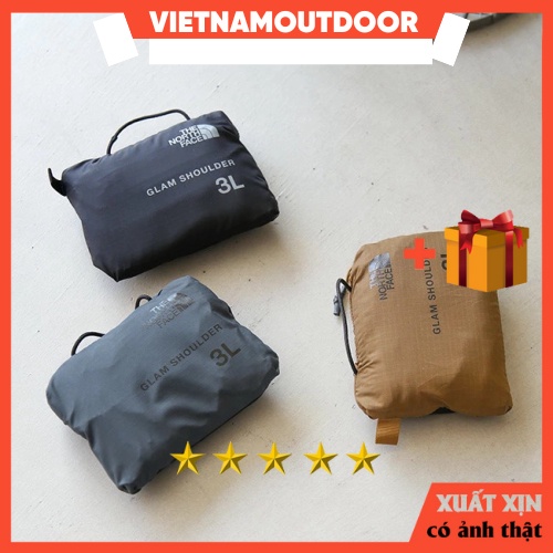 Túi đeo chéo túi đeo vai nam nữ The North Fac.e Glam Shoulder 3L thiết kế siêu nhẹ nhỏ gọn có thể xếp gọn thành túi nhỏ