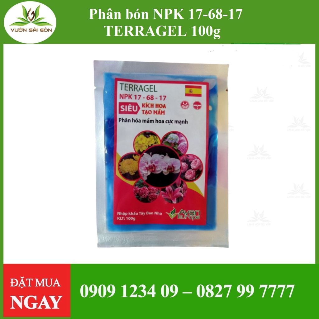 Phân bón NPK 17-68-17 TERRAGEL 100g (Vườn Sài Gòn - Vuon Sai Gon)