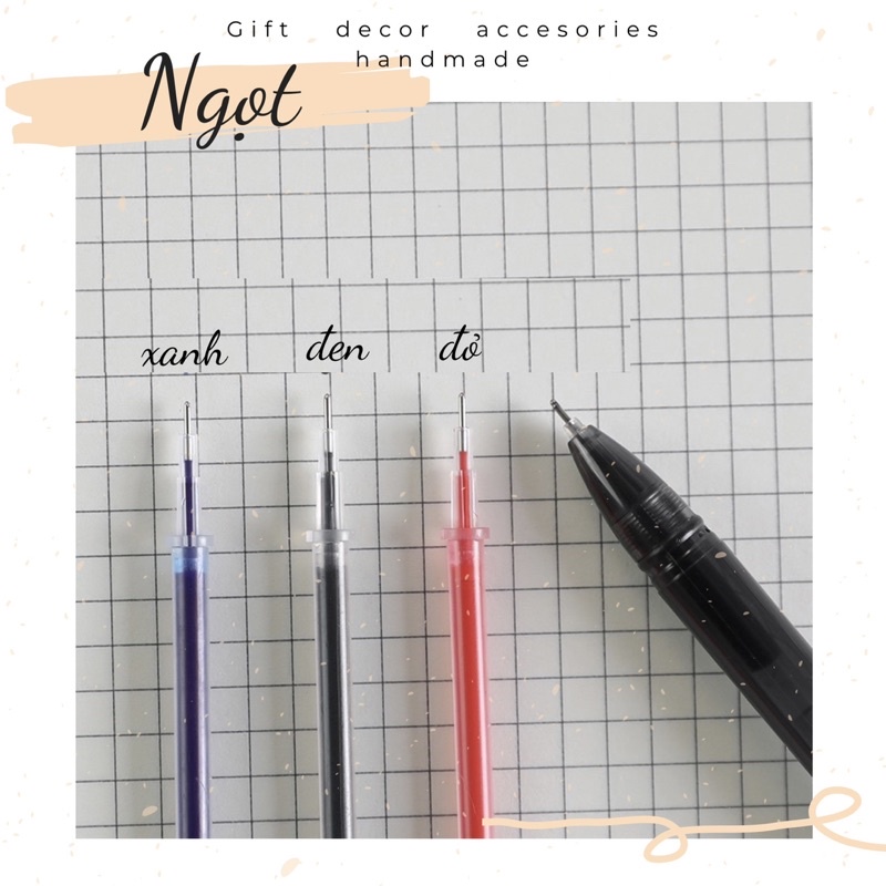 Set 5c Ruột Bút Bi Nước Đen/Xanh/Đỏ