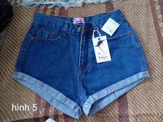 Quần short jeans xắn lai