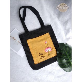 TÚI TOTE HANDMADE THÊU TAY- có thể yêu cầu hình thêu
