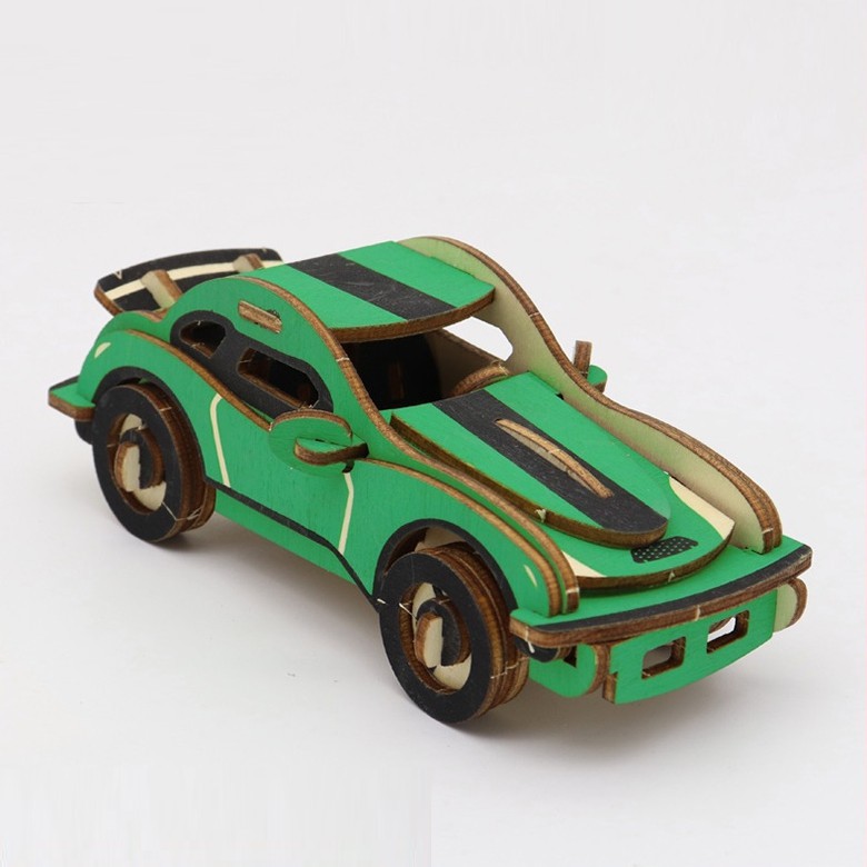 Đồ chơi gỗ lắp ghép 3D- mô hình HURRICANE RACING CAR- cắt laser