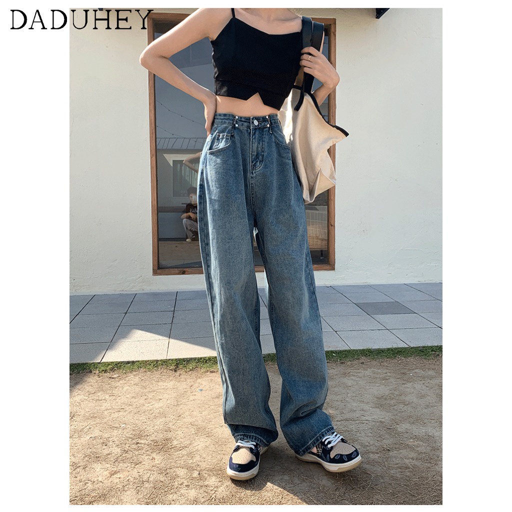 Quần jean ống rộng phong cách năng động cho nữ
