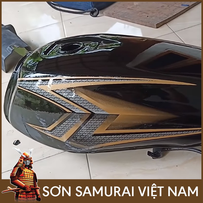 Màu Đen Kim Loại Sơn Samurai - Combo Sơn Xịt Samurai Màu Đen K159