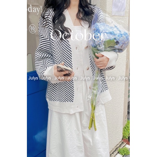 Áo cardigan len xương cá JULYS STORE (ảnh thật shop chụp kèm video)
