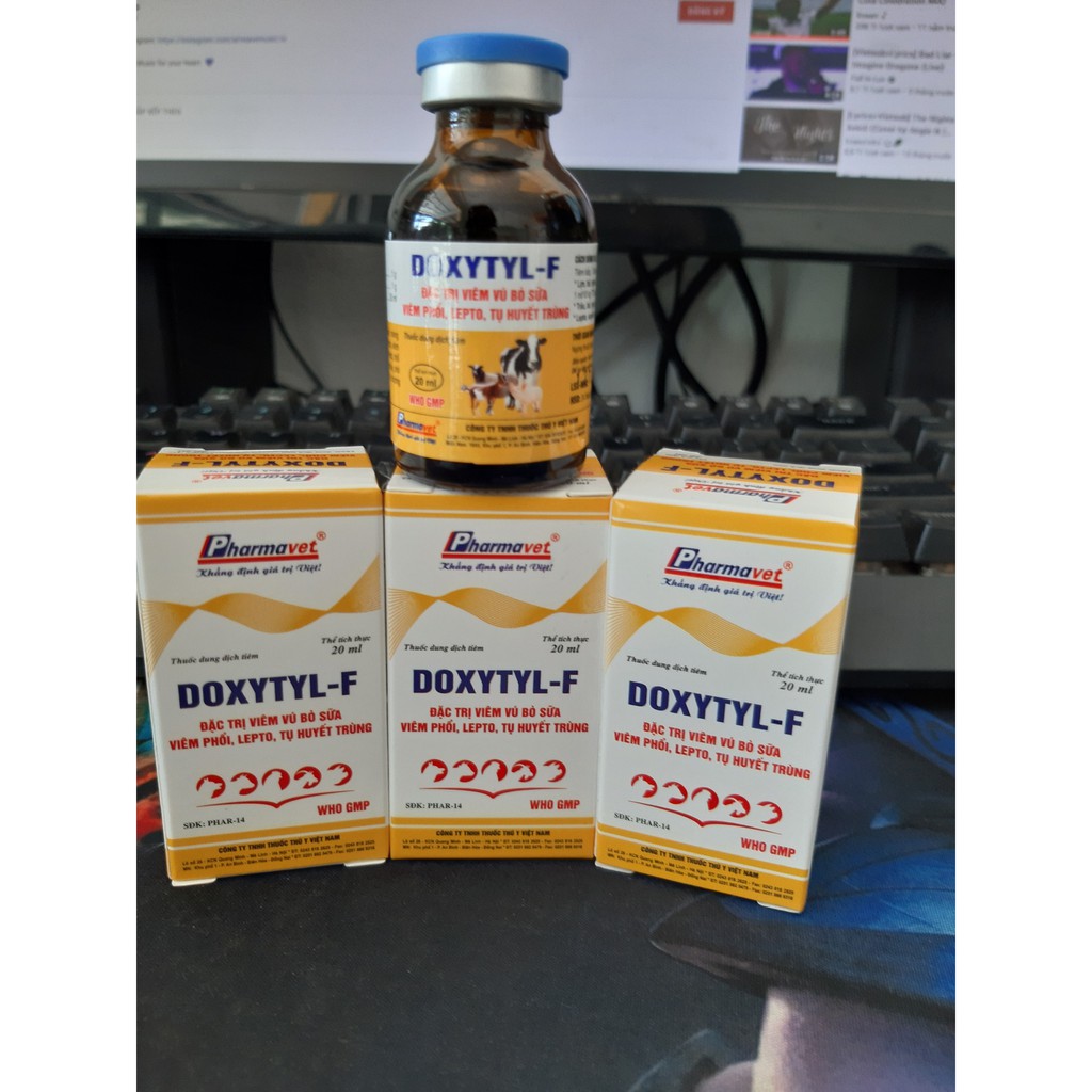 20ml- Doxytyl-F- Đ.ặc t.rị vi.êm vú bò sữa, viêm phổi, lepto, tụ h.uyết trùng