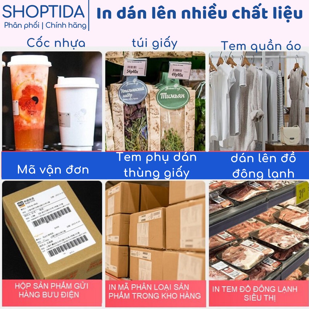 Giấy in nhiệt Shoptida A6 - 1000 Tờ dùng in đơn hàng, tem, mã vạch, phiếu gửi hàng, decal, dán, dùng cho máy in nhiệt