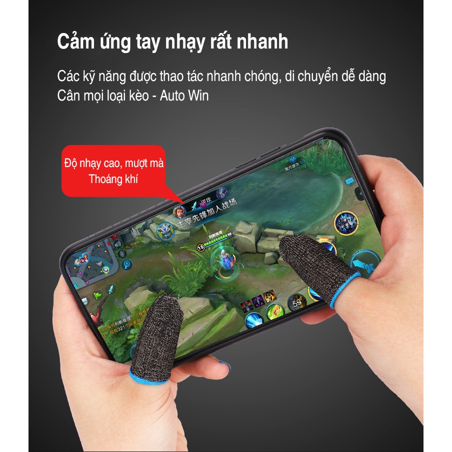 Găng tay chơi game PUBG, Liên Quân - Cotton, Chống mồ hôi tay, tăng độ nhạy cảm ứng MINPRO | BigBuy360 - bigbuy360.vn