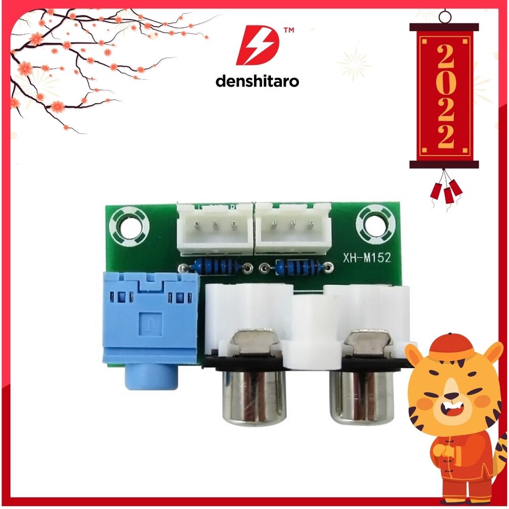 Denshitaro Combo 2 bộ giao diện vào ra âm ly giắc 3.5mm hoa sen 3P D00-107