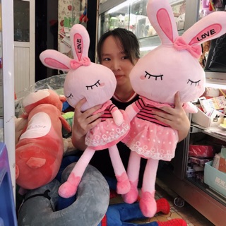 Gấu bông Thỏ ngủ màu hồng SIÊU DỄ THƯƠNG các cỡ[ ẢNH THẬT SHOP TỰ CHỤP]
