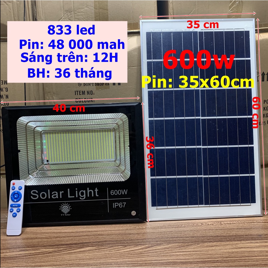 Đèn năng lượng mặt trời, đèn led năng lượng mặt trời 800w, 700w 600w 500w 300w 200w 100w IP 67 báo dung lượng BH 2 NĂM