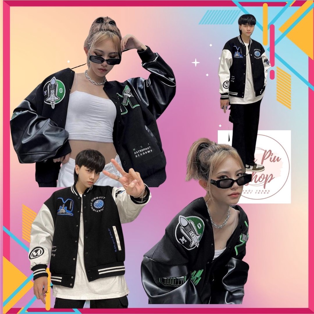 [Có Video Kèm Ảnh Thật] Áo Khoác Nỉ Tay Da Unisex  Máy Bay Phi Thuyền Missout  - Piu Piu Shop