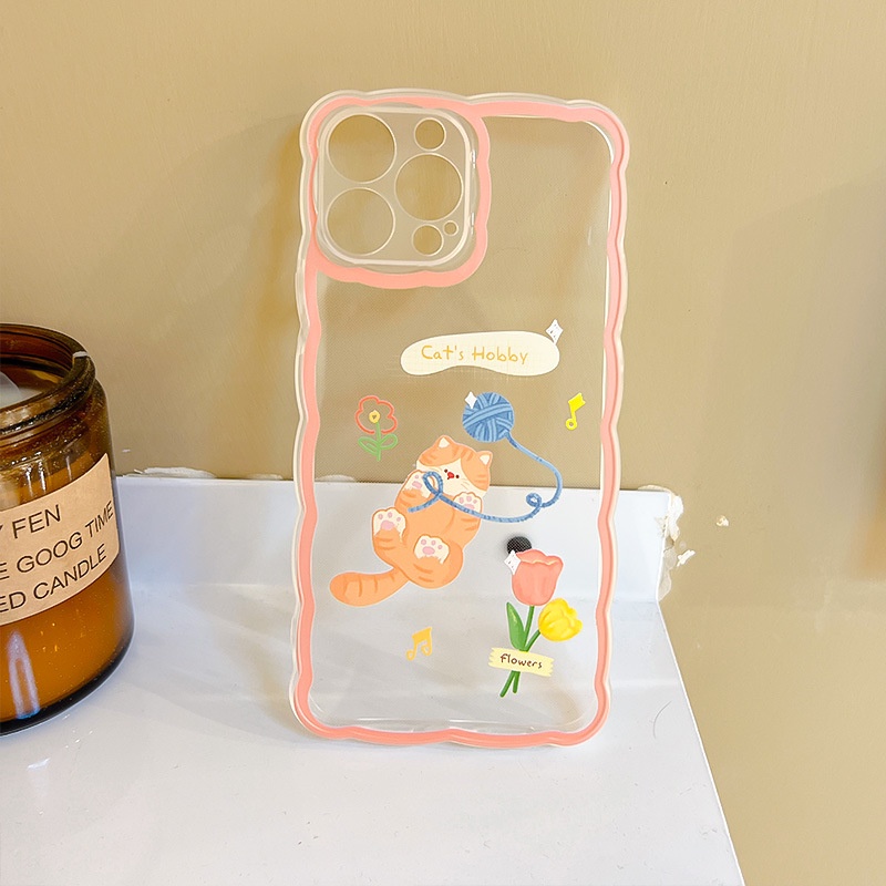 Ốp lưng iphone Ốp Điện Thoại Họa Tiết Mèo Hoạt Hình Dễ Thương Cho Iphone 13Pro 12 11 / 14pro / xr 6 / 7 / 8p-14 Dinuo case