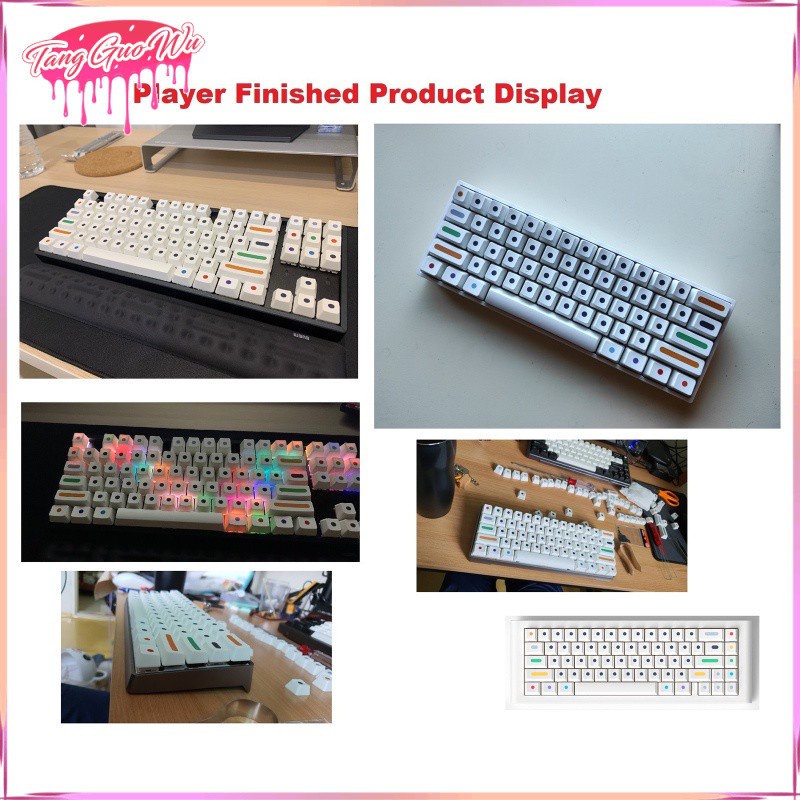 108-key White Dot Keycaps PBT Dye Sublimation Personality Keyboard Keycaps