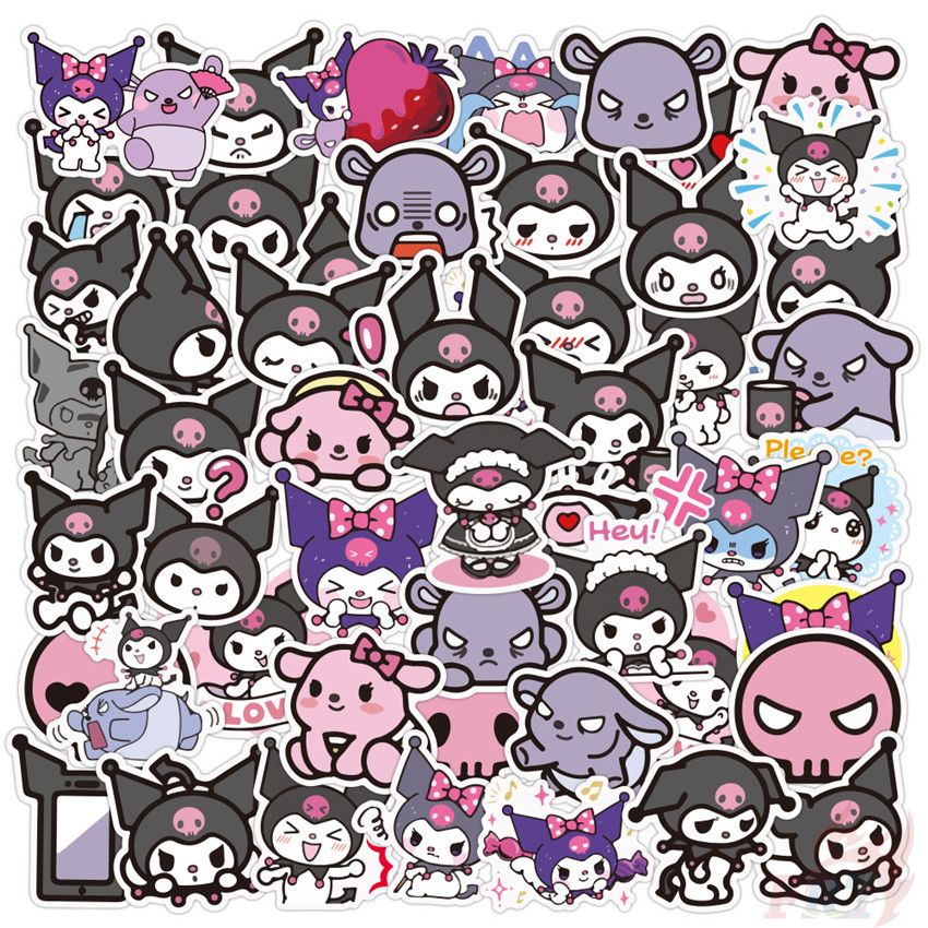 Bộ 50 Sticker Chống Thấm Nước Hình Nhân Vật Sanrio Thuộc Series Kuromi Số 01