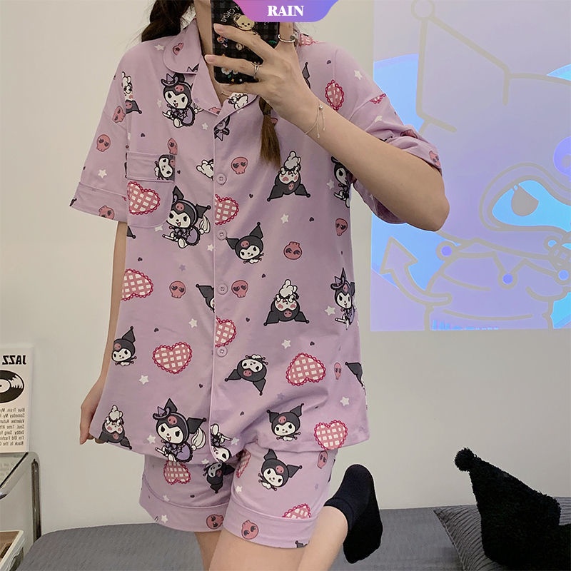 Bộ Đồ Ngủ Ngắn Tay Họa Tiết Sanrio Kulomi Dễ Thương Dành Cho Nữ