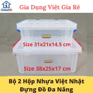 Bộ 2 Hộp Nhựa Đựng Thực Phẩm, Đồ Chơi, Đồ Dùng Đa Năng Việt Nhật