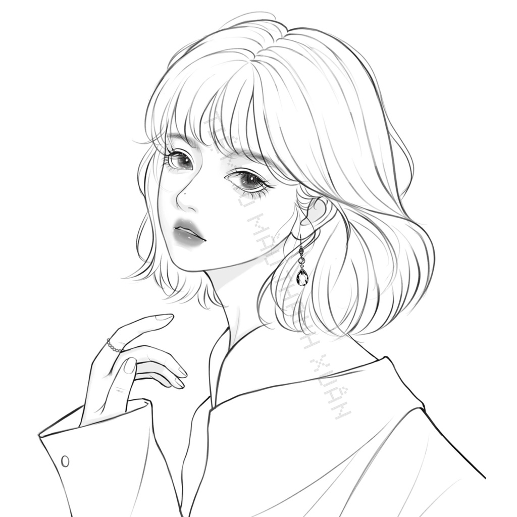 Set 20 Tờ Tranh Tô Màu Cô Gái Kích Thước A5 Tô Màu Sáp, Màu Chì - Tiệm Tô Màu Thanh Xuân