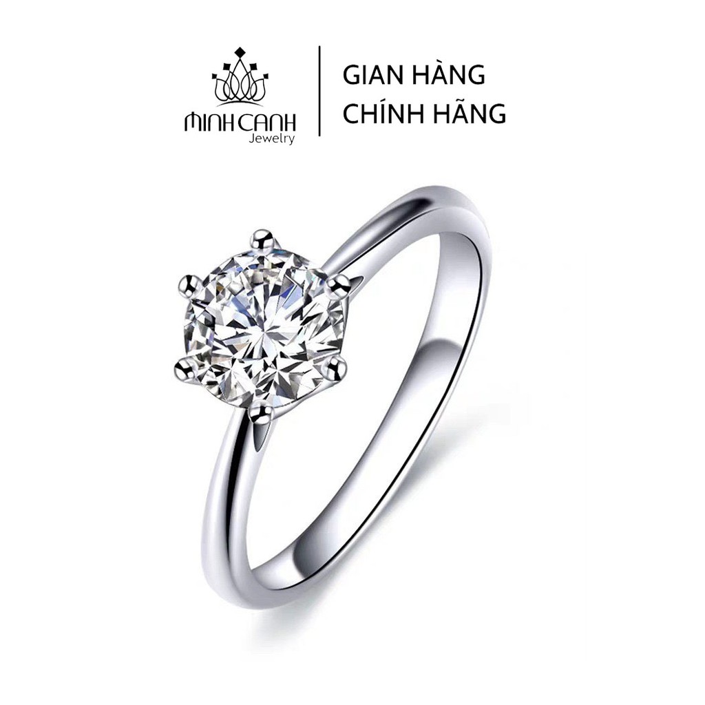 Nhẫn Bạc Trơn 6 Chấu Đá 6 Li Phiên Bản Cao Cấp - Minh Canh Jewelry