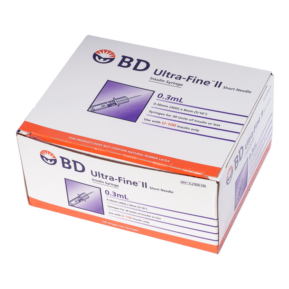 Bơm tiêm tiểu đường isulin BD Ultra Fine II - made in usa Chính hãng 1cc 0.5cc 0.3cc