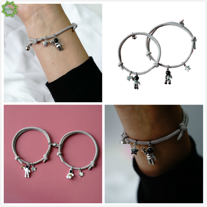 Cod Qipin Korean Fashion Adjustable Dream Star Picking Astronaut Star Moon Lovers Couple Bracelet Bangle | BigBuy360 - bigbuy360.vn